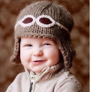 NEW pilot aviator hand knit hat 👨‍✈️
